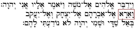Exodus 6:2-3 (BHS)