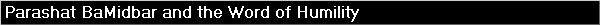Parashat BaMidbar and the Word of Humility